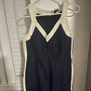 Dark blue and white linen Ralph Lauren knee length dress